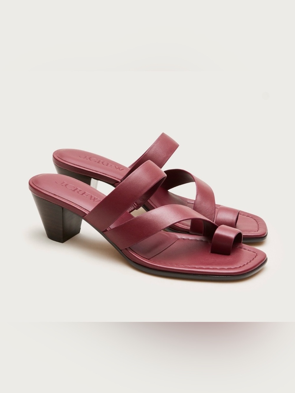 J. Crew Leather Toe-Ring Kitten Heel Sandals ✨Brand New in Box✨ Size 8.5
